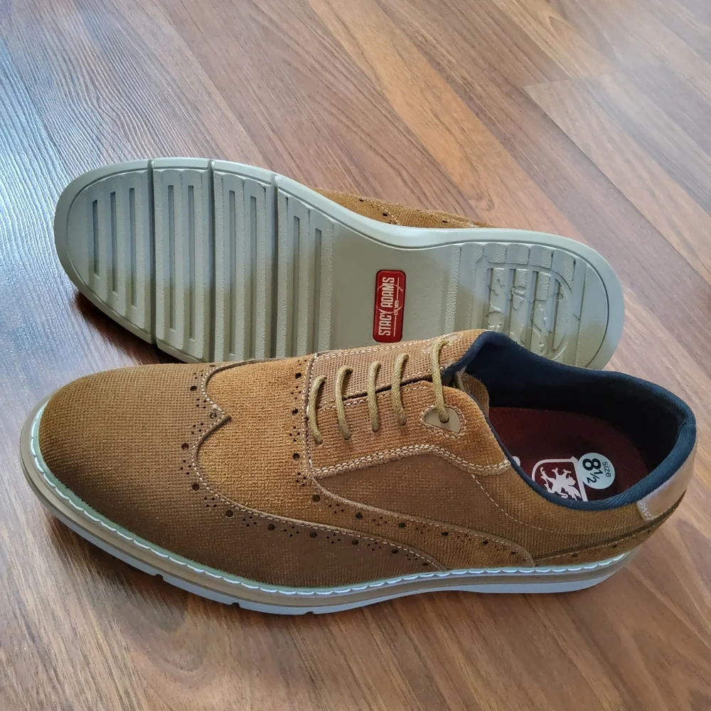 Stacy Adams Men's Suede Wing Tip Size 8.5 Brown - Picture 7 of 11